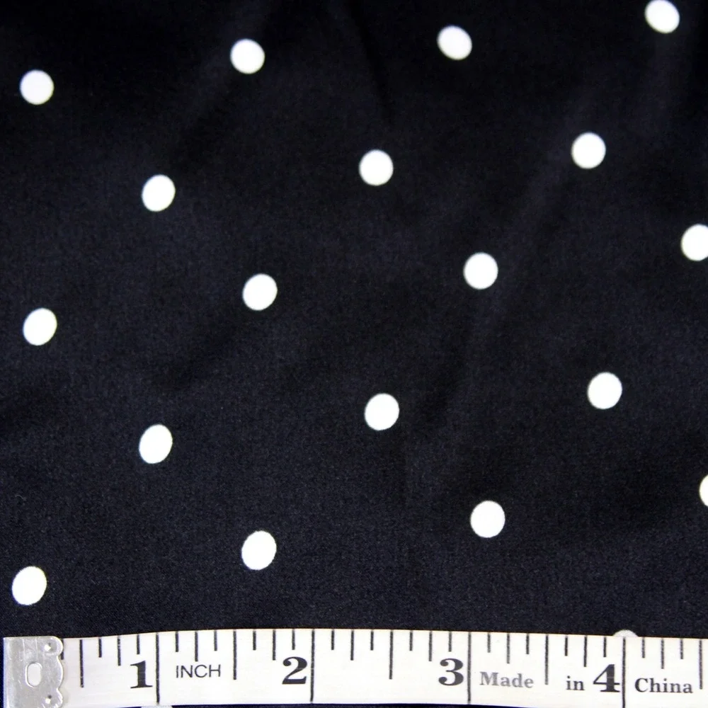 Black White Polka Dot 100 Pure Silk Charmeuse 19mm Fabric By Half Yard 44